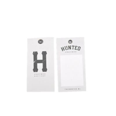 China Custom Recyled Garment Tag Brand Foil Printed Paper Apparel Labels SwingTags for sale