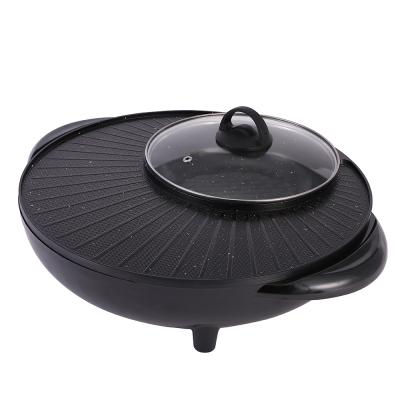 China Multi-Function Sustainable Built-in Pot No Hot BBQ Round Dish The Oil Smoke Dish Pot Non-Stick for sale