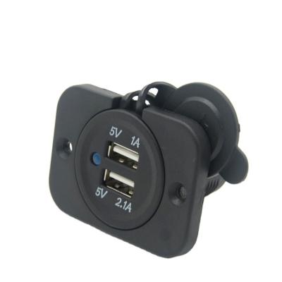 China DC 12V 3.1A Car Charger Panel Mount Mobile Dual USB Charging Cell Phone/Ipad/Camera/PDA/MP3 for sale