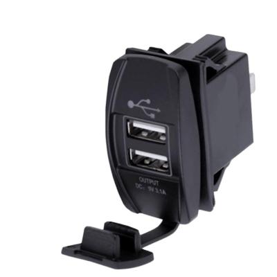 China Mobile Phone/Bus Ipad/Camera/PDA/MP3 Marine Car Charger 12V USB Dual Port Socket DS2013L-3.1A 3.1A 2.1A for sale