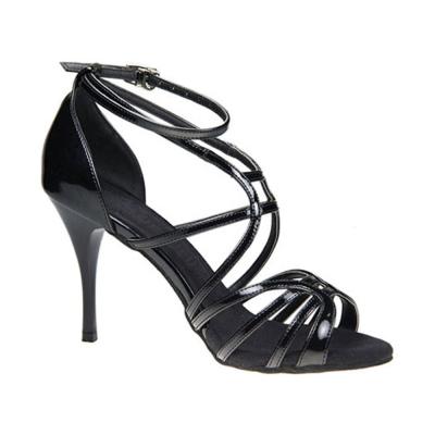 China Suphini Patent PU Dance Shoes Sexy Black High Heel Tango for sale