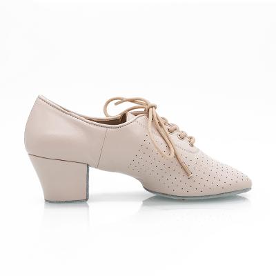 China Microfiber + Leather Latex Suphini Sheep Split Sole 5cm Cuban Heel Lace Women Practice Latin Salsa Dance Shoes for sale