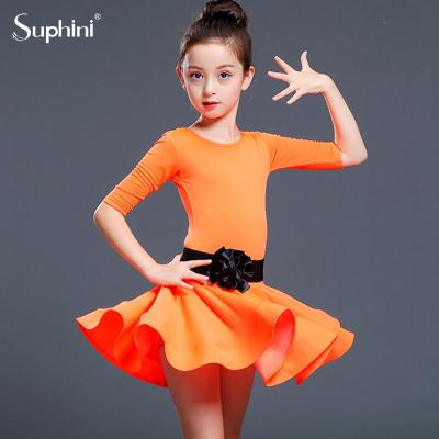 China Latin Dresses Suphini Performance Ballroom Salsa Dance Dress Stage Dance Wear Kids for sale