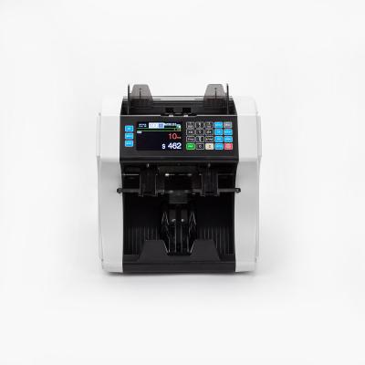 China Cash & Professional Two Pocket Bill Counters Double Detection EC1689 CIS in EURO GBPseries USD Number Cash Money Currency Sorter Machine for sale