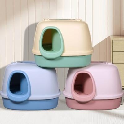 China Big Mouth Monkey Corridor Cat Litter Box Blue Yellow Pink Kitty Litter Box for sale