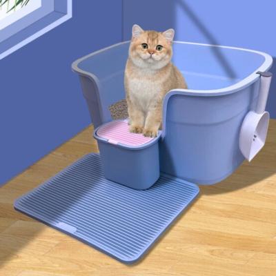 China Plastic Basin Cat Toilet Box Eco Friendly Splash Proof Open Litter Box for sale