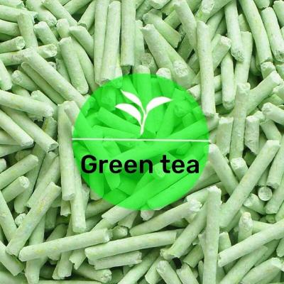 China OEM Green Tea Cat Litter Dust Free Green Tea Kitty Litter Strong Absorption for sale