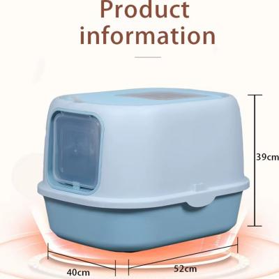 Китай Подходит для многих кошек Розовая закрытая коробка для кошачьего мусора с противоплеснями и лопатой для мусора продается