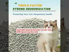 Sustainable Spherical Bentonite Cat Litter Grey 100% Natural Clay Kitty Litter