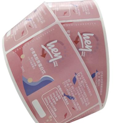 China Waterproof Custom Plastic Bottle Label Health Care Supplement Label Bottle Label Adhesive Sticker Label for sale