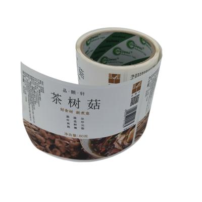 China Custom Logo Printed Labels Self-Adhesive Printing High Quality Food Sticker Bottle Food Labels Waterproof for sale