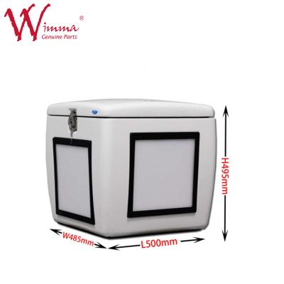 China Good Performace 85 L FRP Fiberglass Delivery Box Jumbo Box White With Led Lights 500mm*485mm*495mm for sale