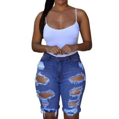 China 2021 Summer Women's Lady's Casual Denim Shorts QUICK DRY Zipped Button Tassel Jean Shorts for sale