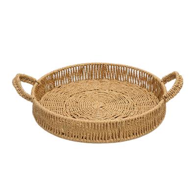 China Woven Sea Grass Basket Storage Fruit Egg Household Basket With Handle for sale