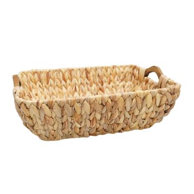 China Eco-Friendly Home Decor Sustainable Home Storage Hyacinth Basket Water Style Vintage Storage Basket for sale