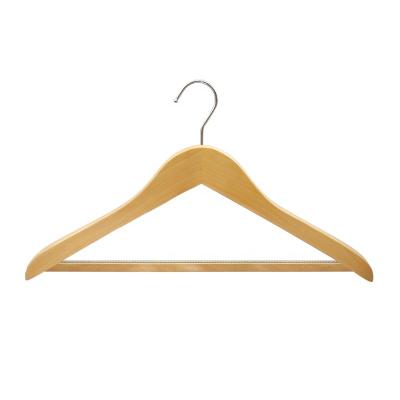 China Eco-Friendly Material Premium Quality Wooden Coat Hangers With Natural Logo Strong And Durable Suit Hangers for sale