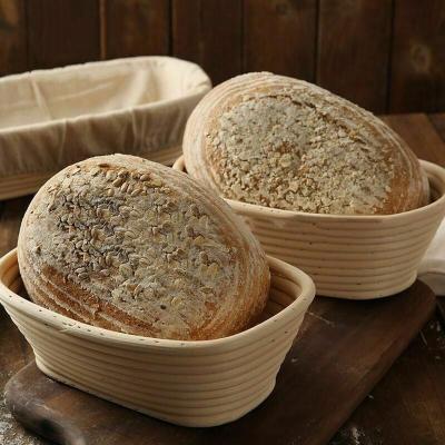 China Sustainable Oval Rattan Sourdough Bread Proofing Basket Set For Bread Making for sale