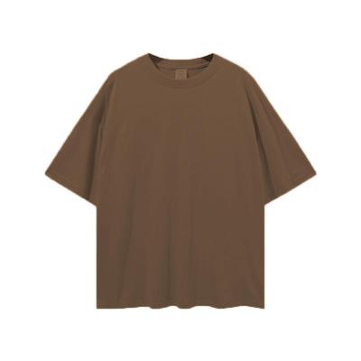 China custom 100% unisex custom top quality cotton luxury men's Logo Brown Oversized Tshirt Oversiz Anti-wrinkle T-shirts for sale