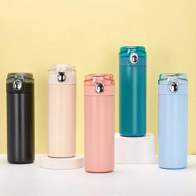 China 304 Stainless Steel Mug PORTABLE Thermos Cup Pea Gift Water Bottle Student Cute Bouncing Thermos Bottle for sale