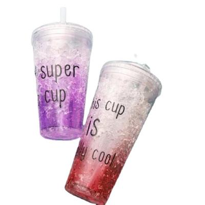 China Custom Viable High Value Creative Trend Summer Refrigeration Straw Ice Cup Adult Straw Water Cup Crushed for sale