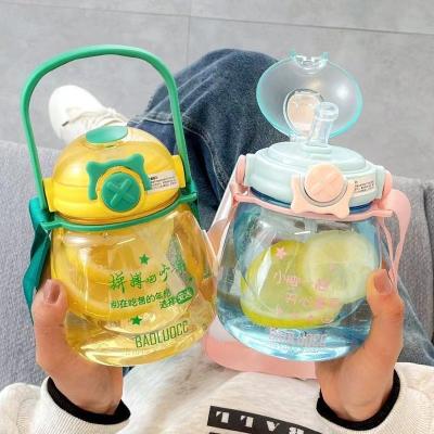 China Large Capacity Sustainable Students With Straw Cups , Double Bags Drinking High Temperature Resistant Plastic Bottles for sale