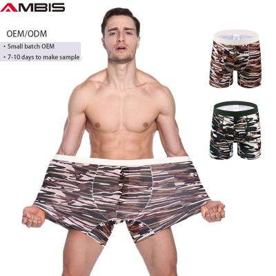 China Antibacterial Custom Camouflage Plus Size Underwear Men Briefs Open Combed Cotton Boxer Shorts Briefs And Loose Mid-Rise Mens Boxers for sale