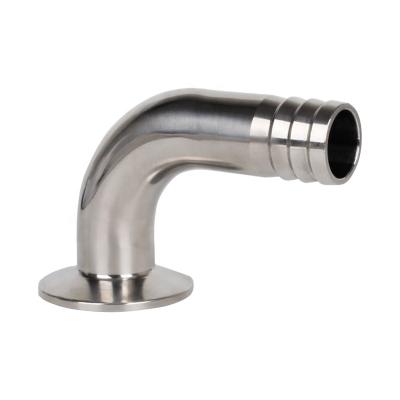 China Sanitary Beer Yongda Stainless Steel Tri Clamp Pipe Barb Fitting With Elbow for sale