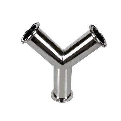 China Yongda Sanitary Stainless Steel y Type Beer Clamped Pipe Fittings Clamped Fittings Tee for sale