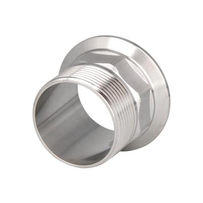 China Beer Yongda 304 Sanitary 316L Stainless Steel Thread Ferrule, Tri Clamp Male Thread Pipe Fitting Ferrule for sale