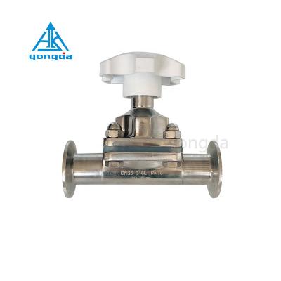 China Beer Yongda Sanitary 304 316L Stainless Steel Diaphragm Valve for sale