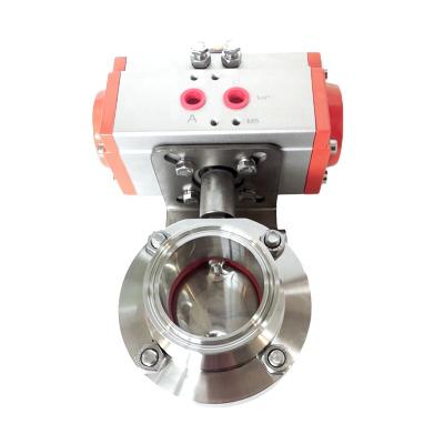 China General Yongda Sanitary Stainless Steel Pneumatic Control Flange Butterfly Valve for sale