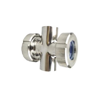 China Beer Yongda 304 Glass Sanitary 316L Stainless Steel Pipe Fitting Sight Cross for sale