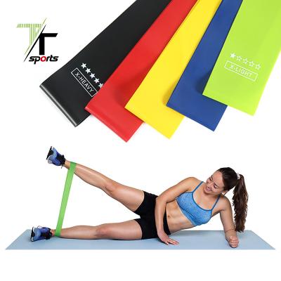 China Assets; Elastic Bands TTSPORTS Latex Resistance Band Set Resistance Loop Set Of 5 Exercise Bands With Instruction Guide And Carry Bag for sale