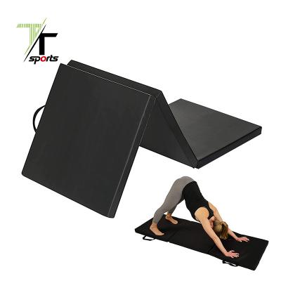 China TTSPORTS Gym Triple Gym Folding Thick Exercise Aerobics Mats with Carry Handles for Martial Arts, Gymnastics, Stretching for sale