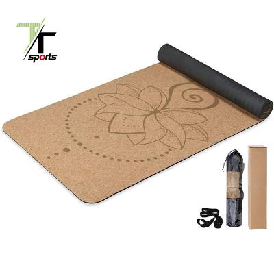 China Double Sided TTSPORTS Latex Free Yoga Mat Manufacturer Custom Cork Yoga Mat for sale