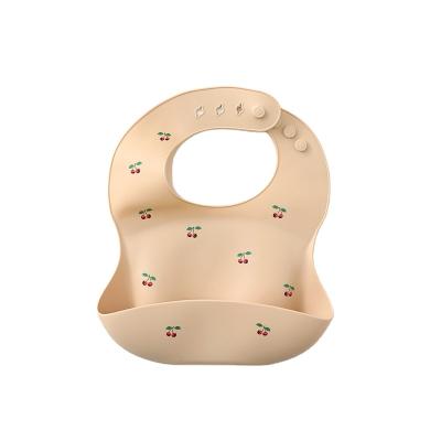 China Superb Quality Silicone Flower Baby Button Viable Waterproof Bibs Washable for sale