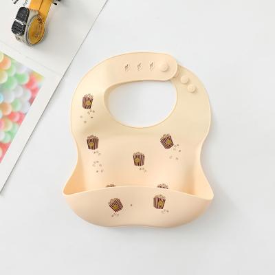 China New Super Quality Printing Cartoon Silicone Rubber Baby Bibs Washable For Baby for sale