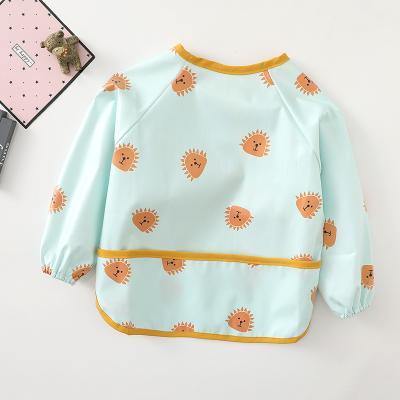 China Travel Baby Washable High End Cute Waterproof Bibs With Long Sleeves Reverse Dressing for sale