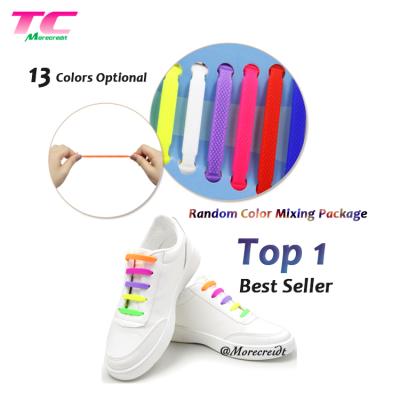 China customized logo & form factory directly no tie silicone shoe lace popular rubber flexible lazy lace ties for sale