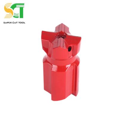 China Hotels 35mm High Pressure Taper Cross Drill Bit Quick For Stone Quarrying for sale