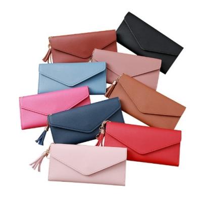 China Multifunctional PU Purse Clutch Bag Fashion Women Wallet With Tassels for sale