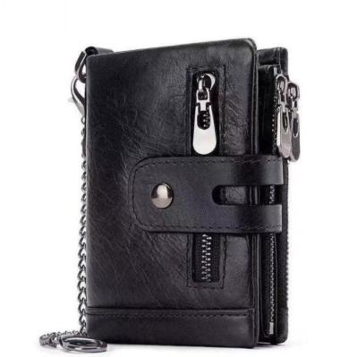 China 100% Genuine Leather RFID RFID Male Purses With Zipper Coin Pocket Customize Logo Men Wallet And Card Holder Wallets Mens Leather for sale