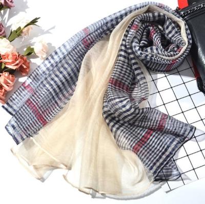 China Real silk scarf long women plaid wholesale silk scarves for sale