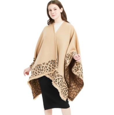 China Fashion Acrylic Women Jacquard Shawl Winter Blanket Scarf Ruana for sale