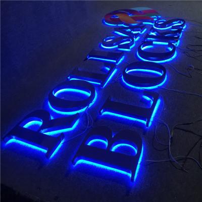 China High Grade Buildings Store Name Logo Mirror Polish Finish Back Light Stainless Steel Channel Letter for sale