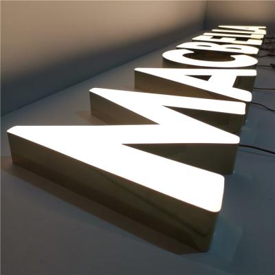 China Buildings glue resin led facelit letter sign for company name and reception for sale