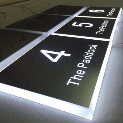 China Modern Waterproof Door License Plate Rectangle 304 Stainless Steel Door Numbers for sale