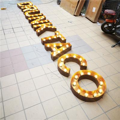 China High Quality Outdoor Buildings 3d Advertising Light Bulbs Marquee Letter Signs for sale