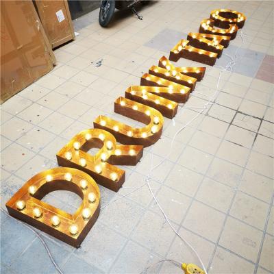 China 3d Buildings Advertising Iron Rust Steel Led Light Outdoor Marquee Light Signs Giant Acrylic Big Love Letter for sale