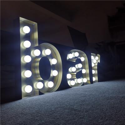 China Buildings Led Metal Letters Vintage 3D Led Light Marquee Letters for sale